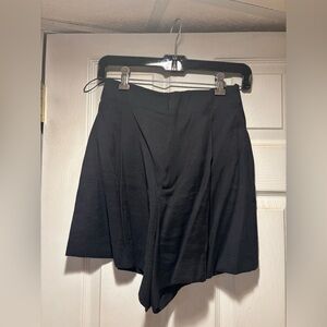 Zara Black Pleated High-Waist Skort